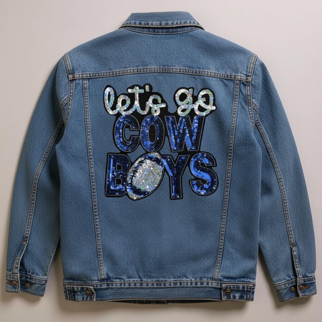 Let's Go Cowboys Sequin Patch