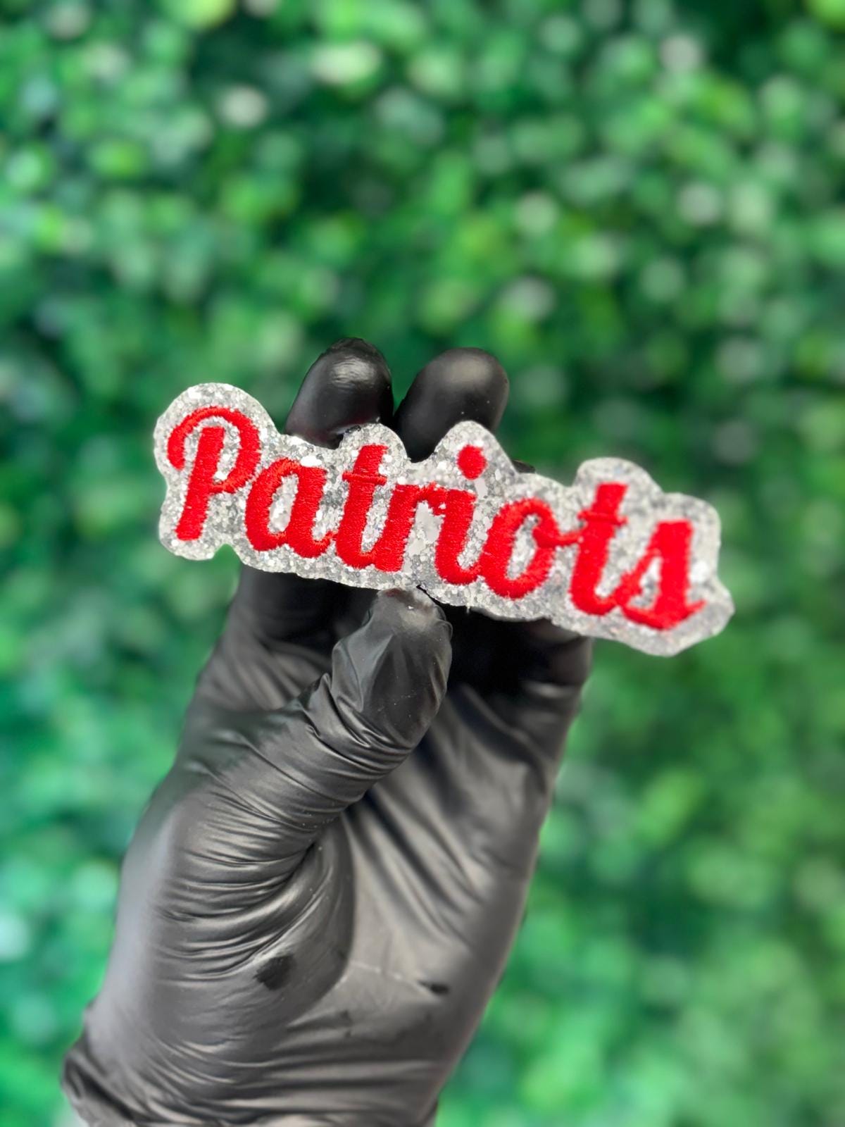 Patriots Glitter Script Patch
