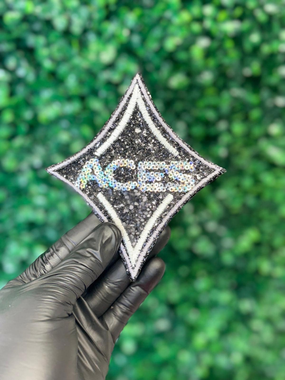 Aces Glitter Iron On Patch