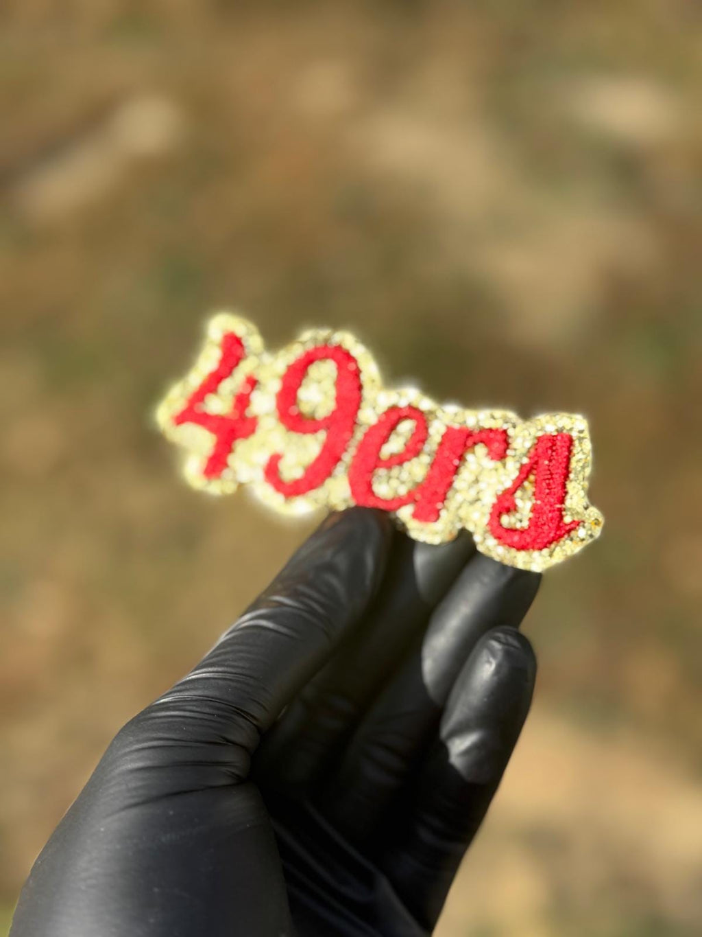 49ers Glitter Script Patch