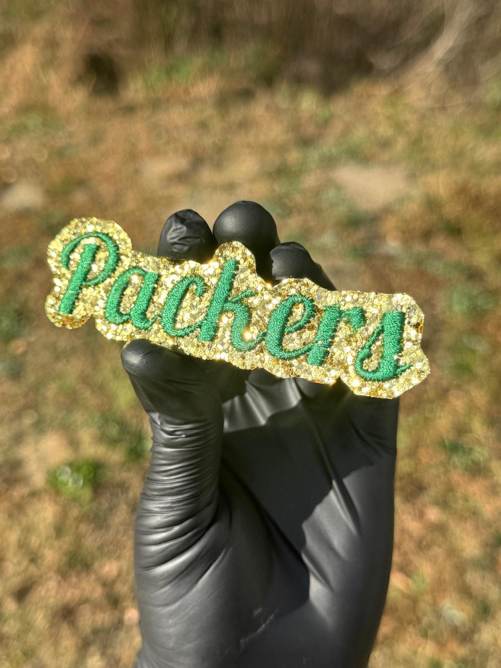 Packers Glitter Script Patch