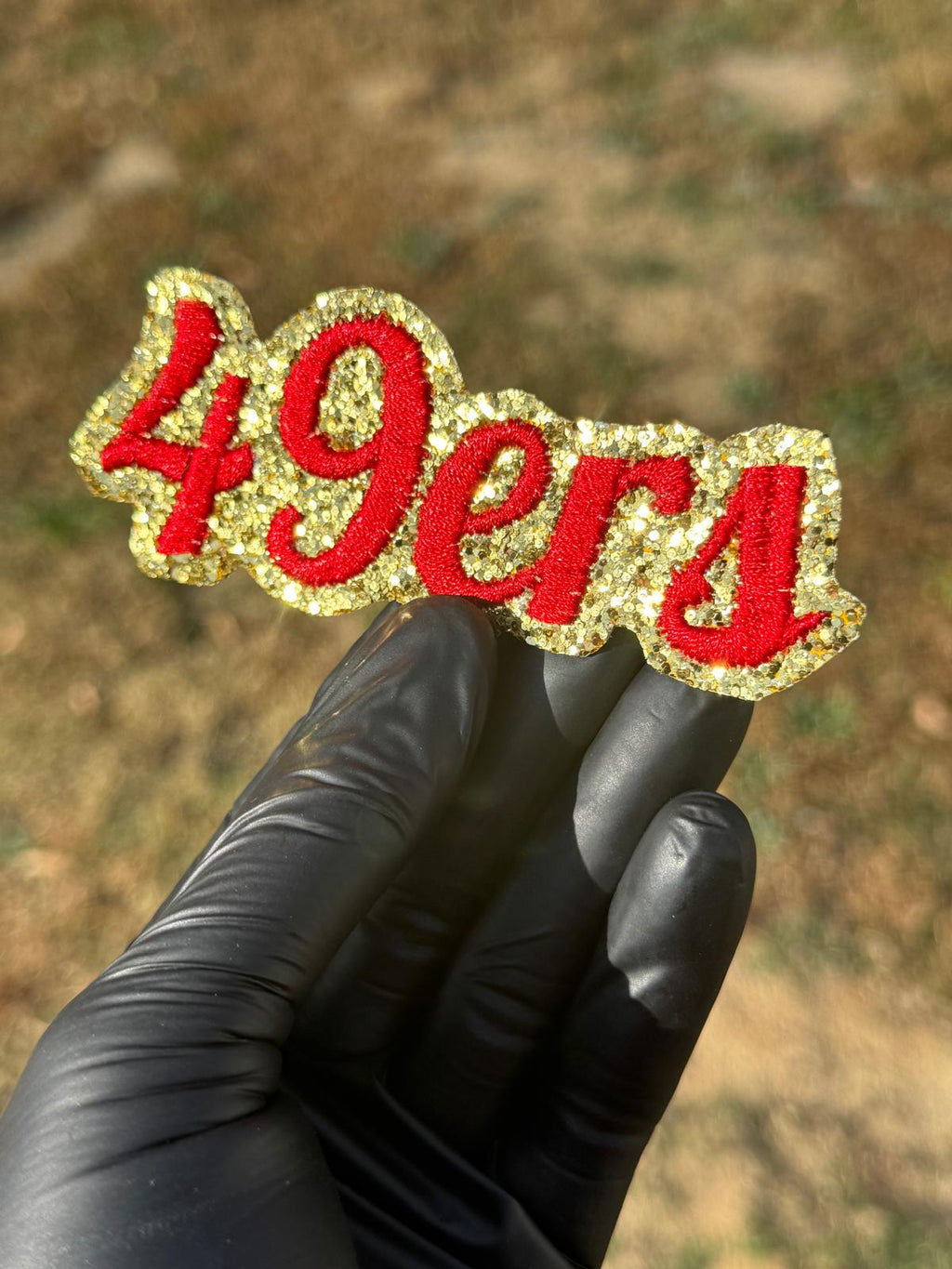 49ers Glitter Script Patch