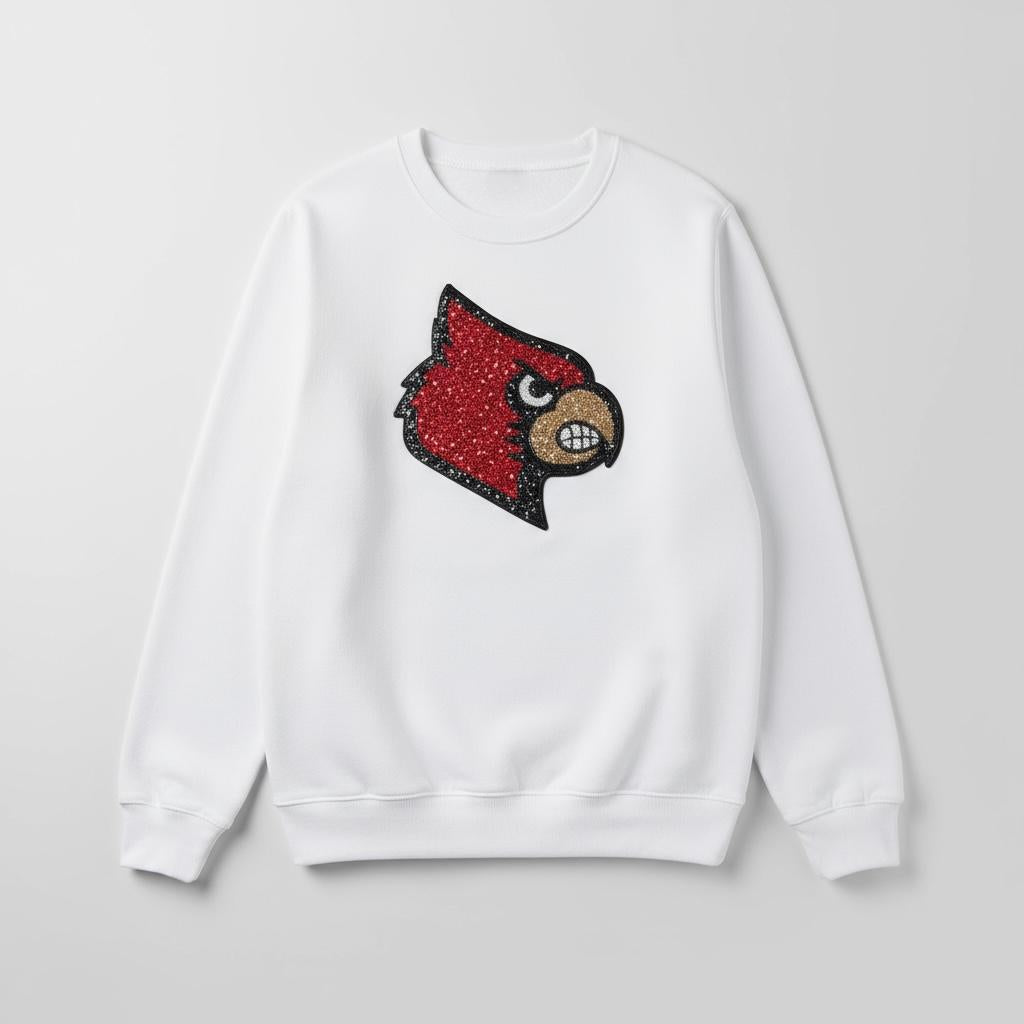 Red Cardinal Bird Sequin Patch