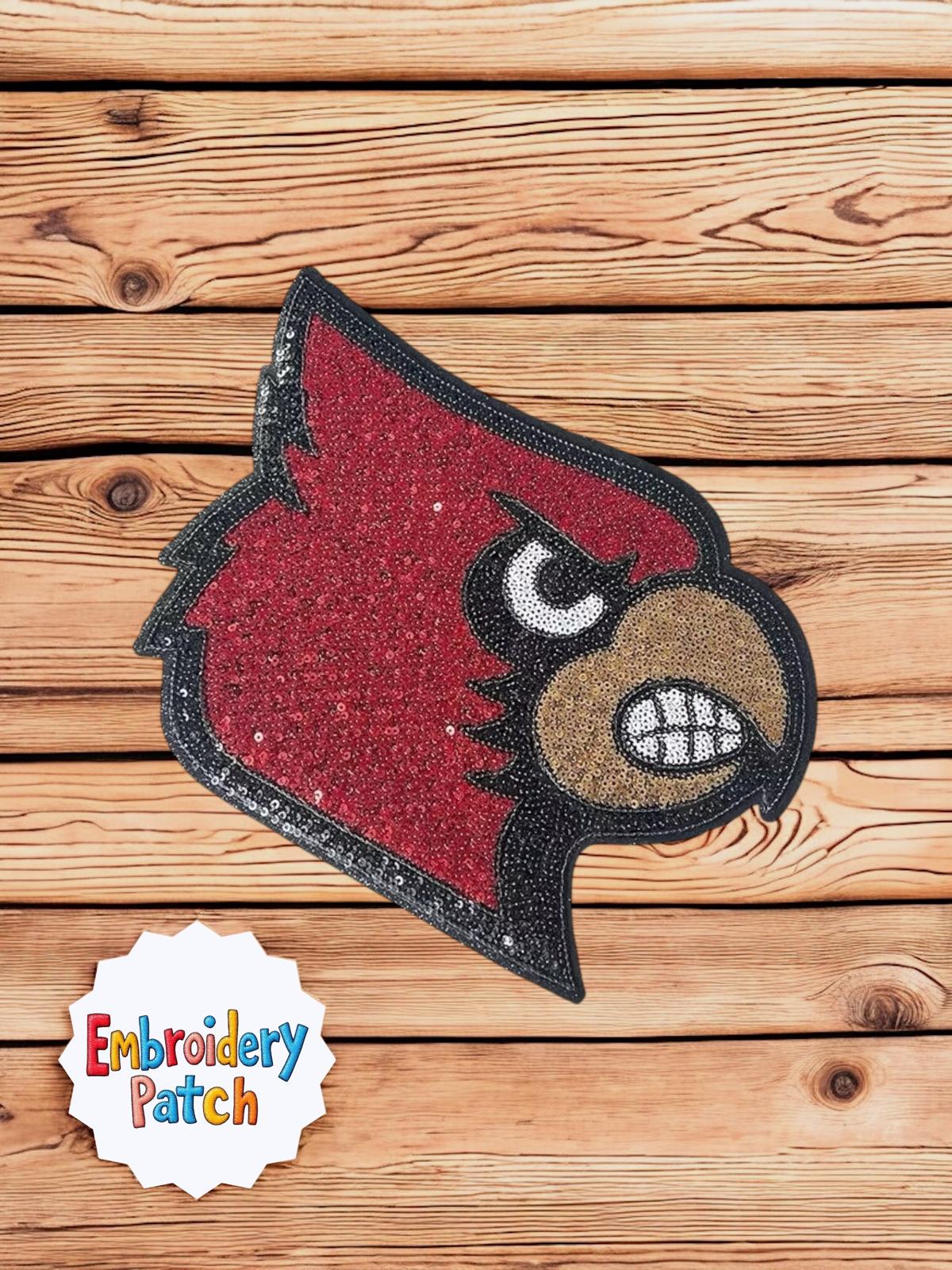 Red Cardinal Bird Sequin Patch
