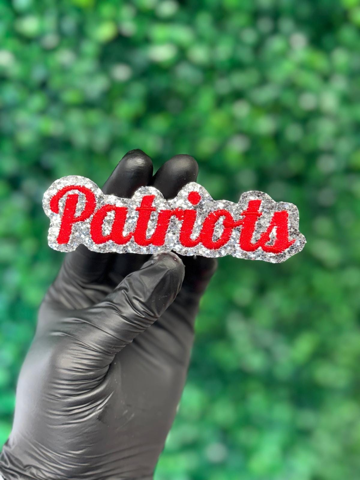 Patriots Glitter Script Patch
