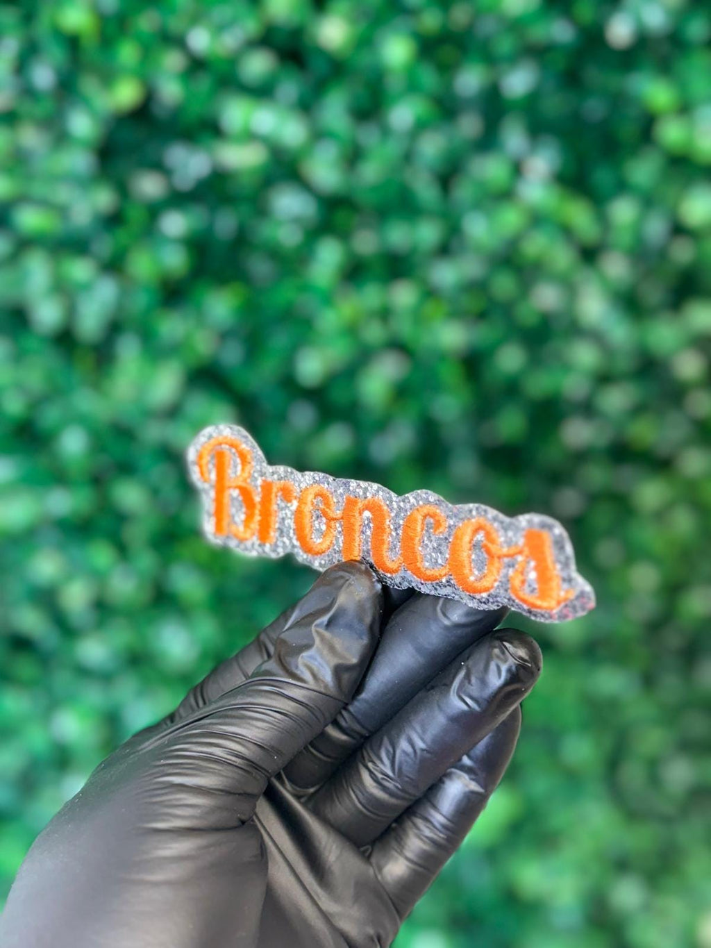 Broncos Glitter Script Patch