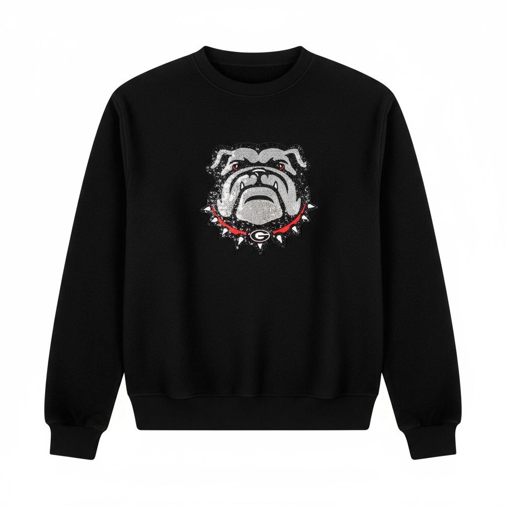 Sequin Bulldog Mascot Patch