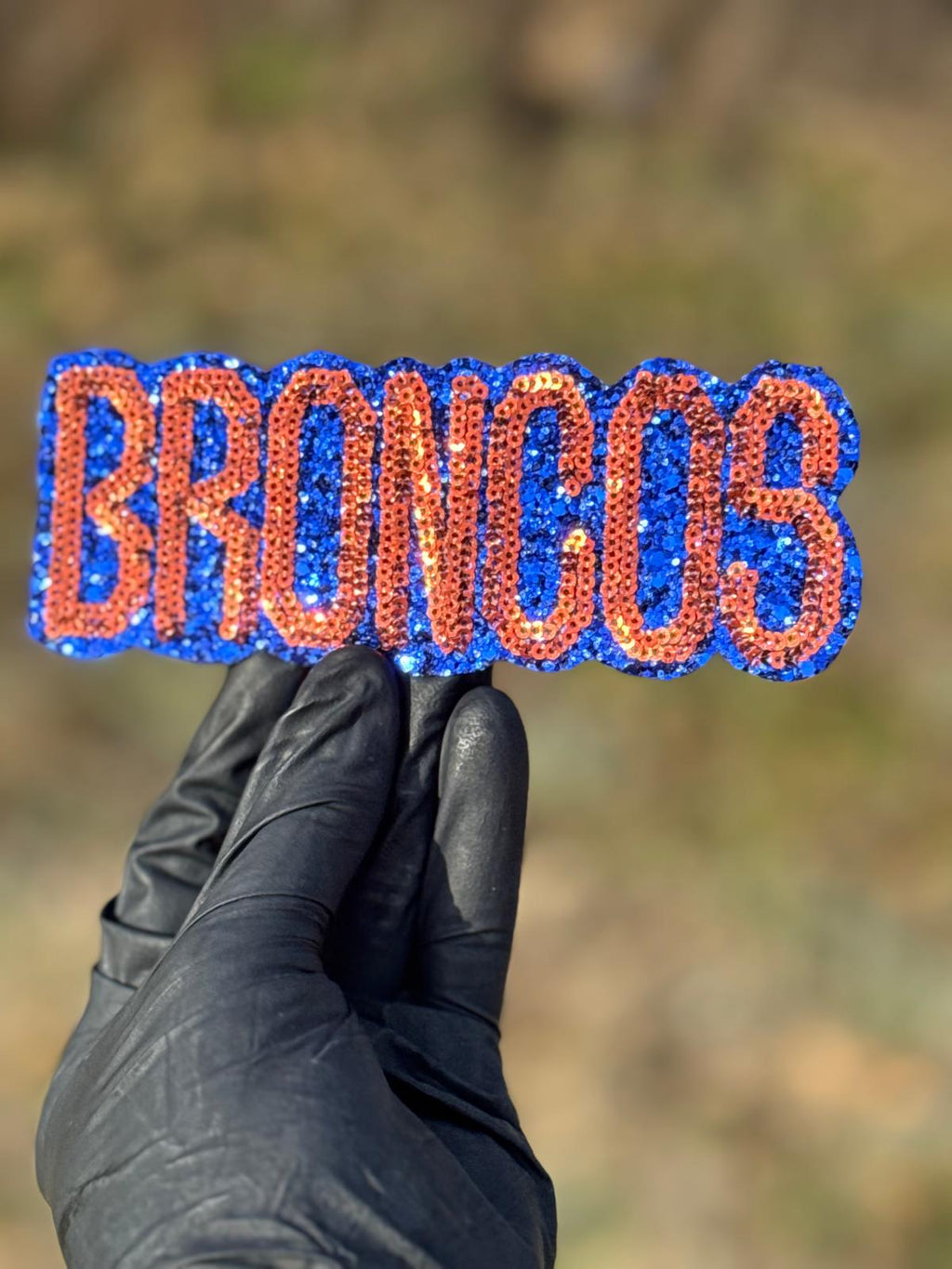 Sequin Broncos Mascot Sports Patch