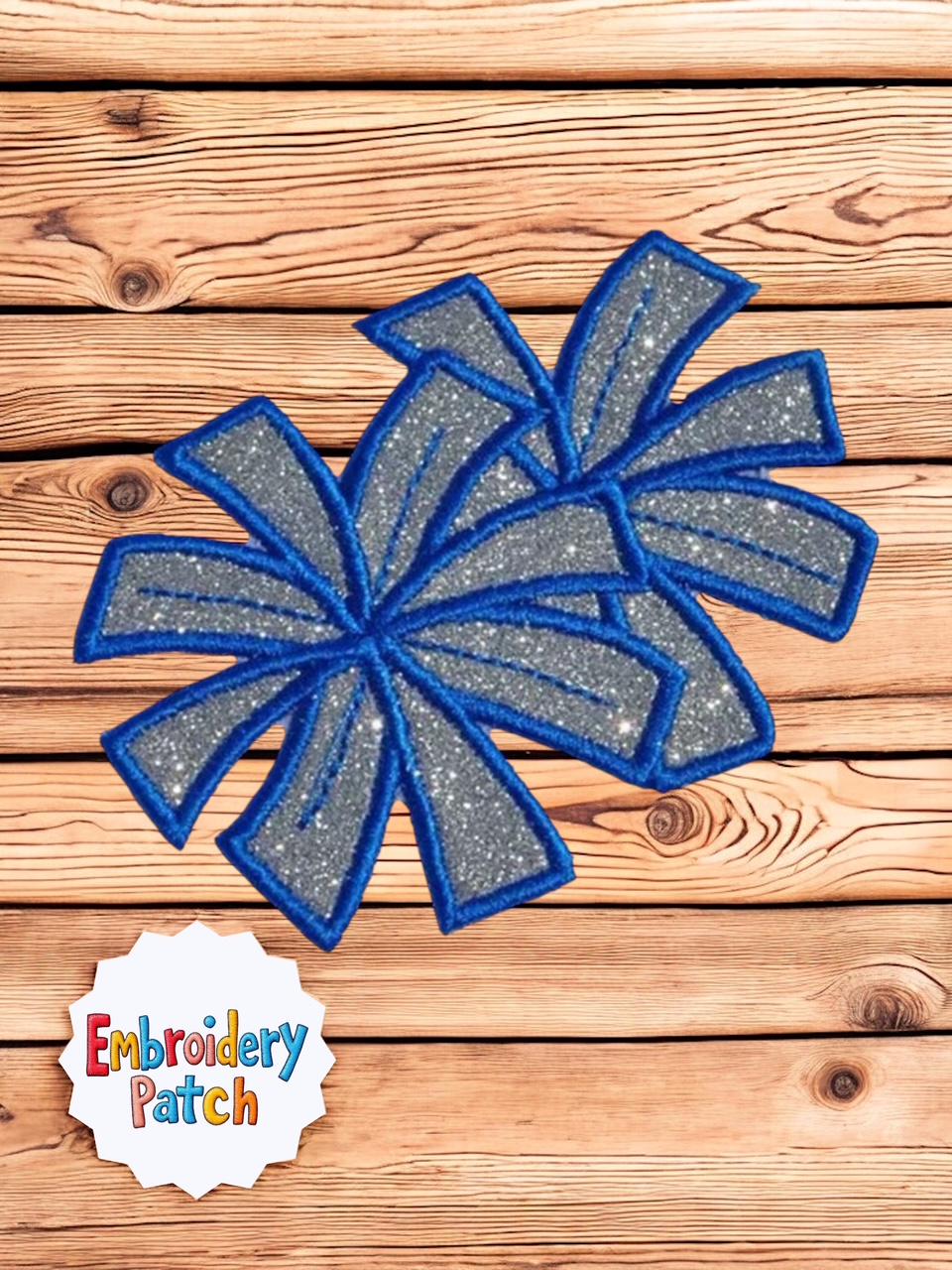 Glitter Cheer Bow Embroidery Patch
