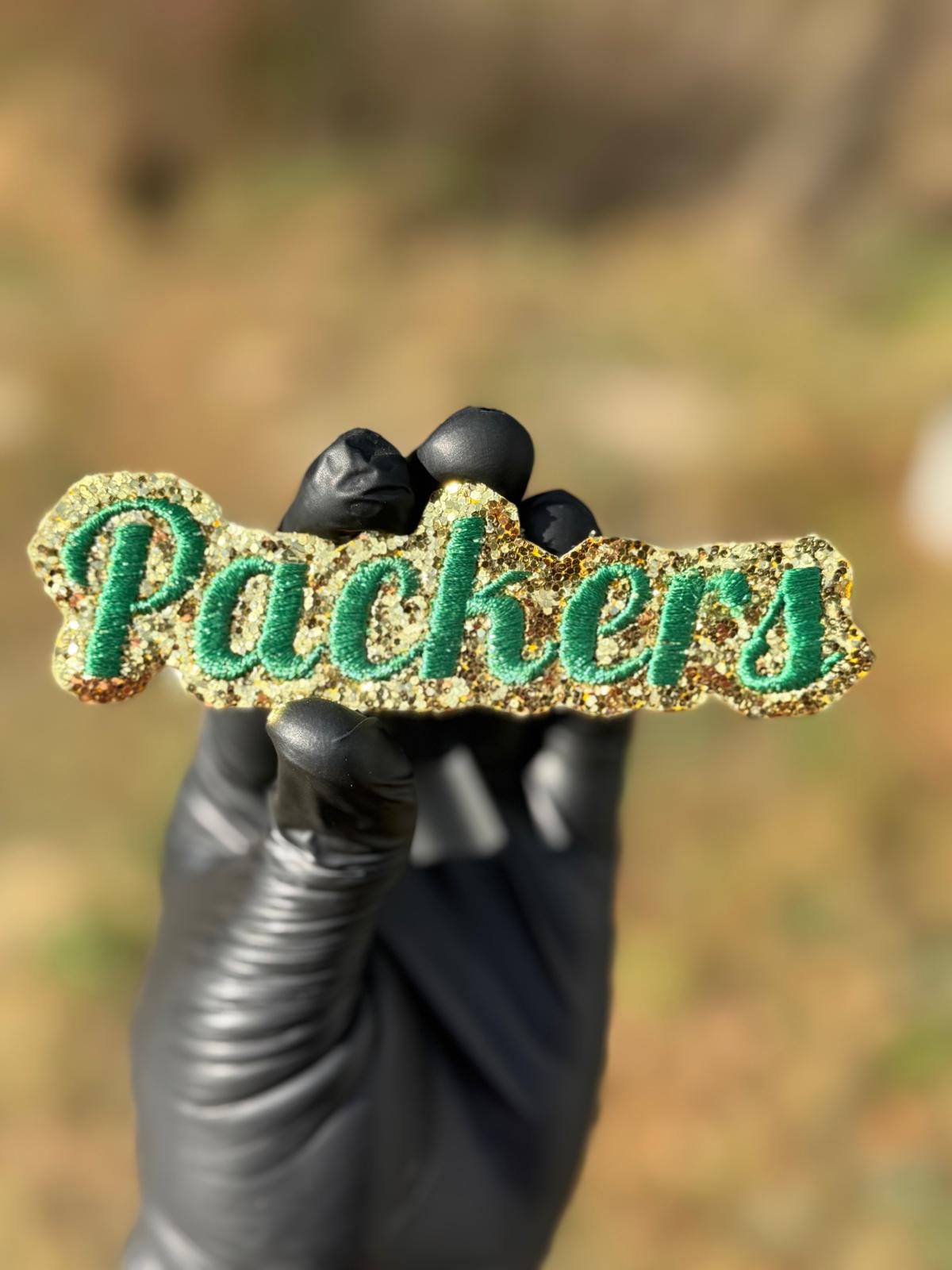 Packers Glitter Script Patch