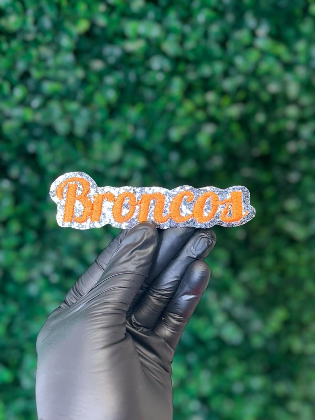 Broncos Glitter Script Patch