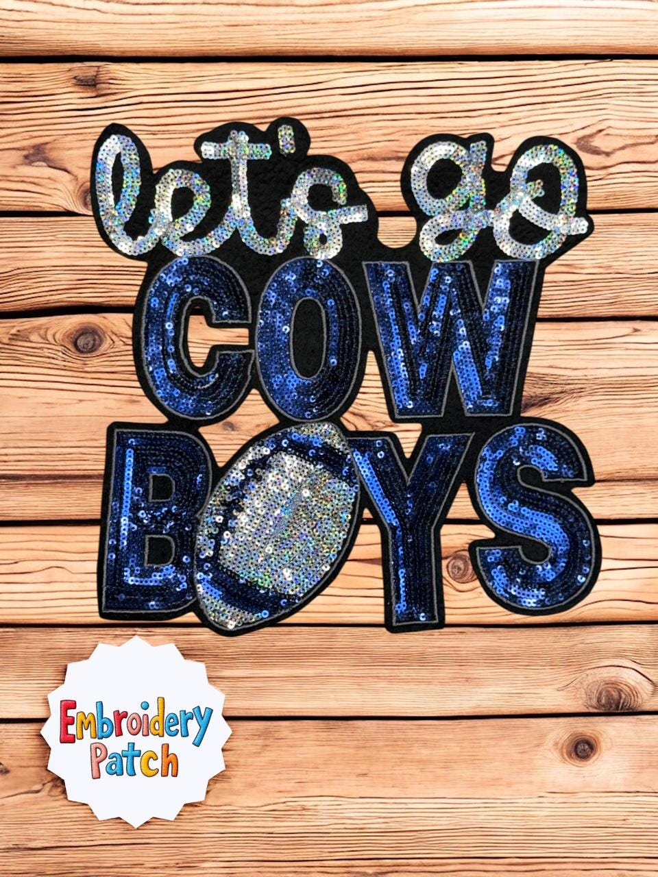 Let's Go Cowboys Sequin Patch