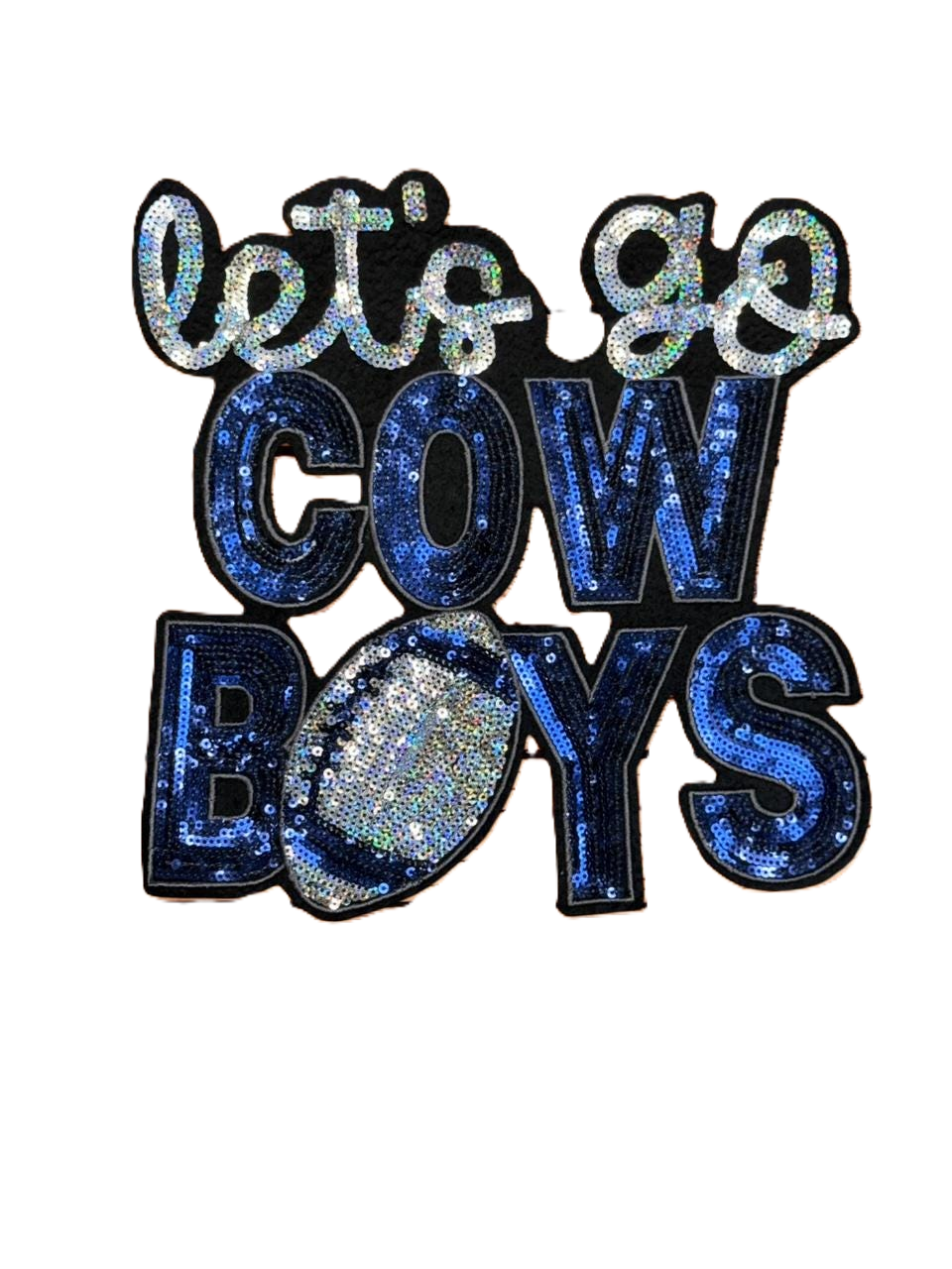 Let's Go Cowboys Sequin Patch