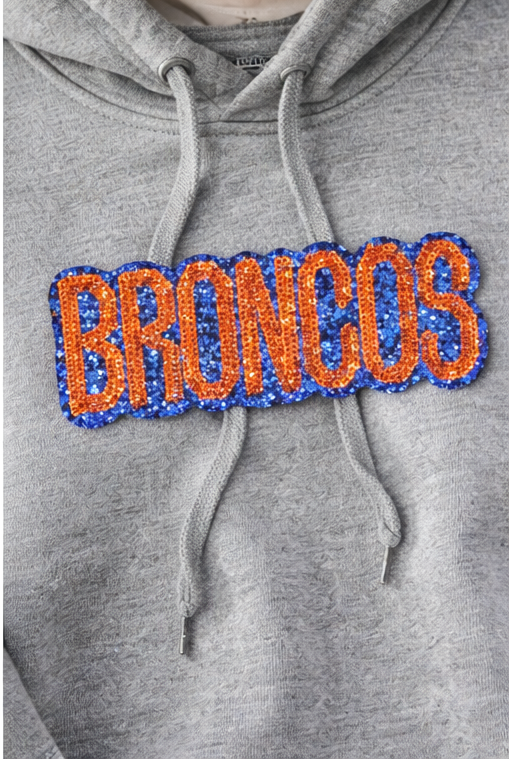Sequin Broncos Mascot Sports Patch