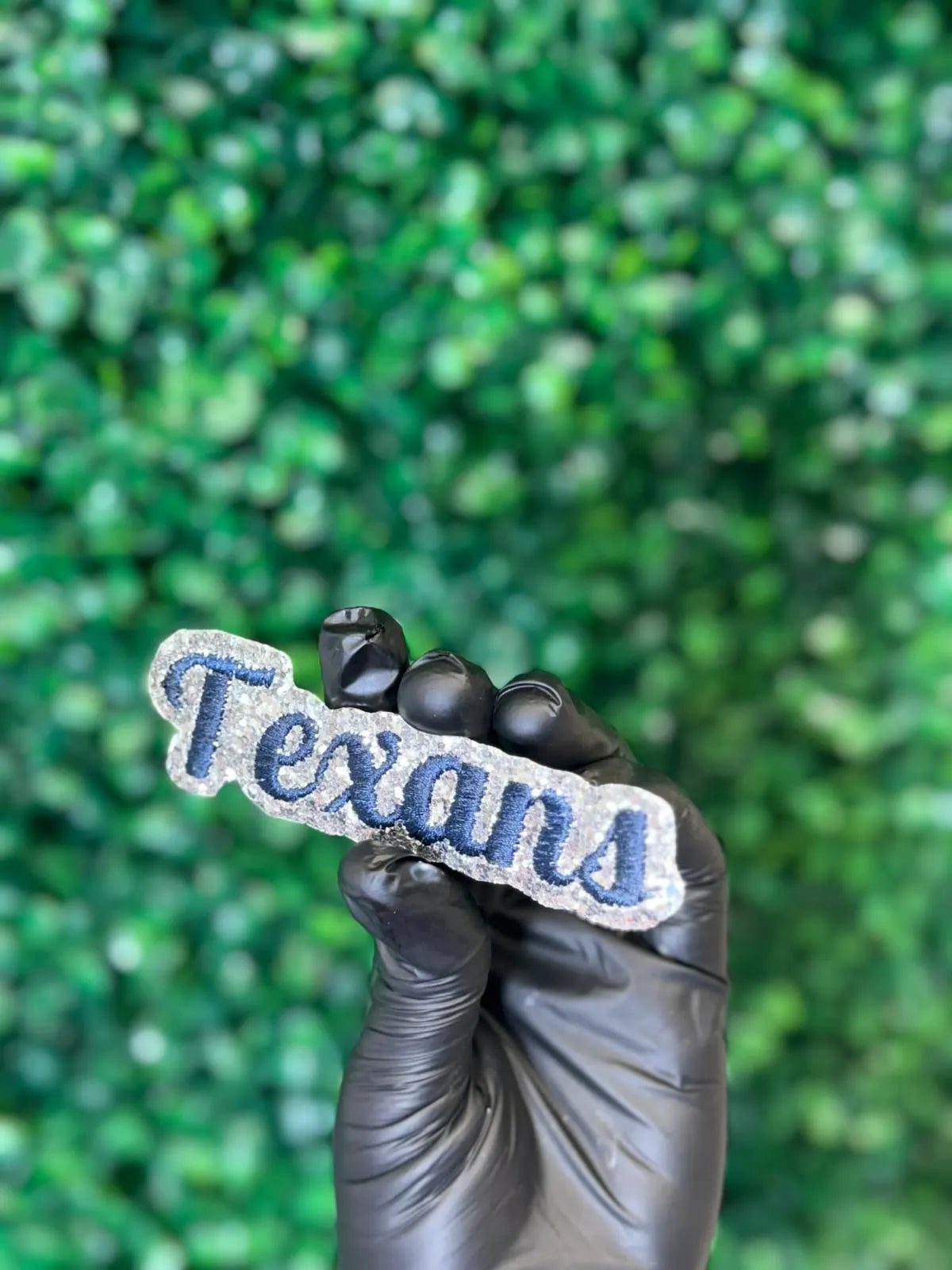 Texans Glitter Script Fan Patch