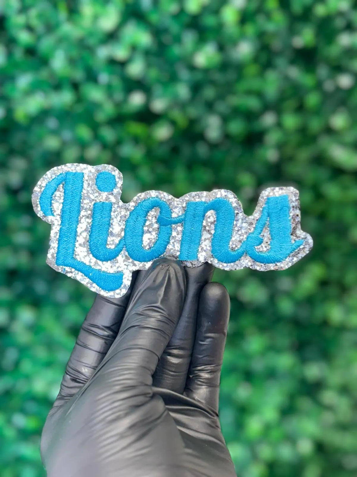 Lions Glitter Script Patch