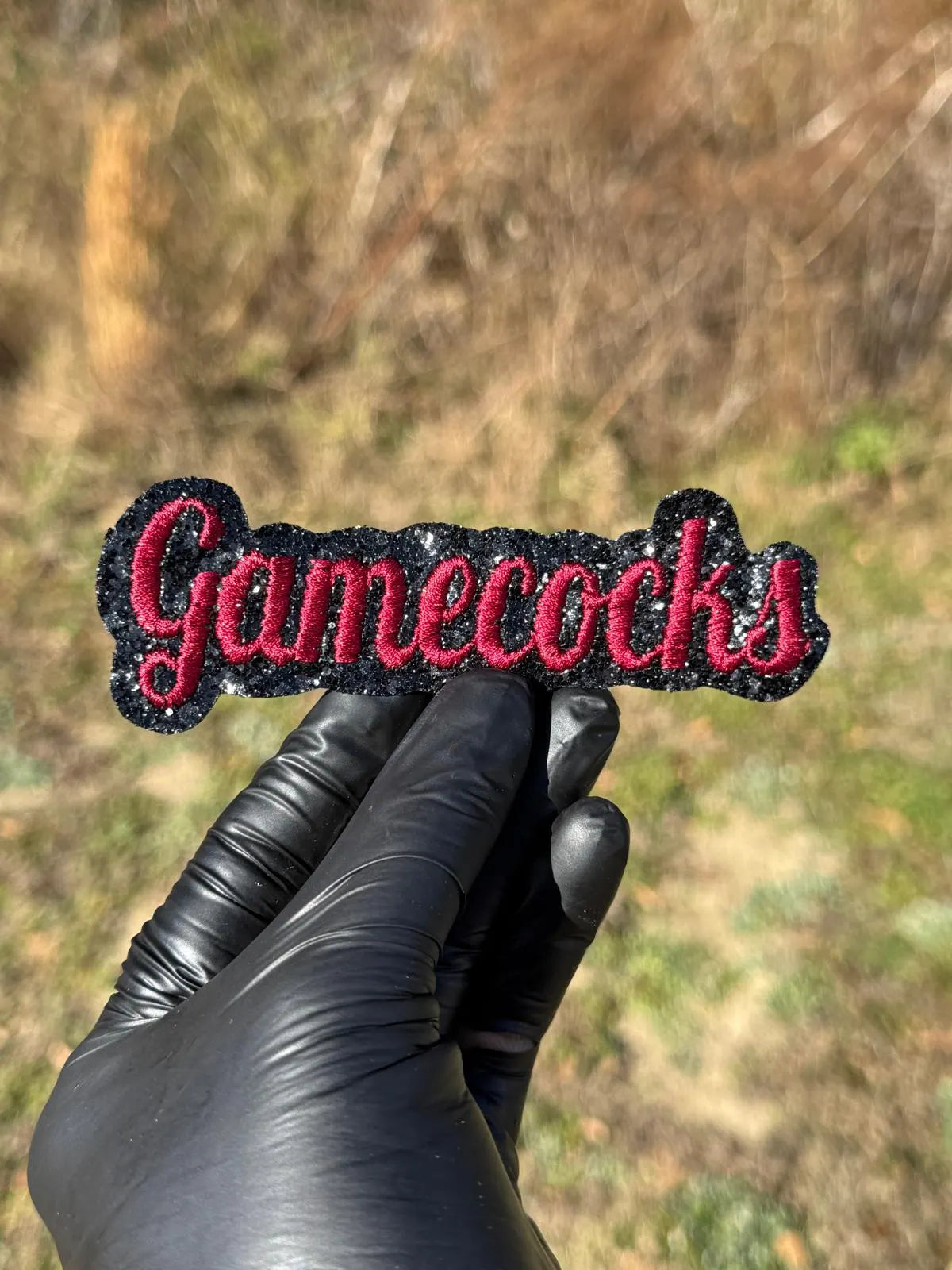 Gamecocks Glitter Script Patch