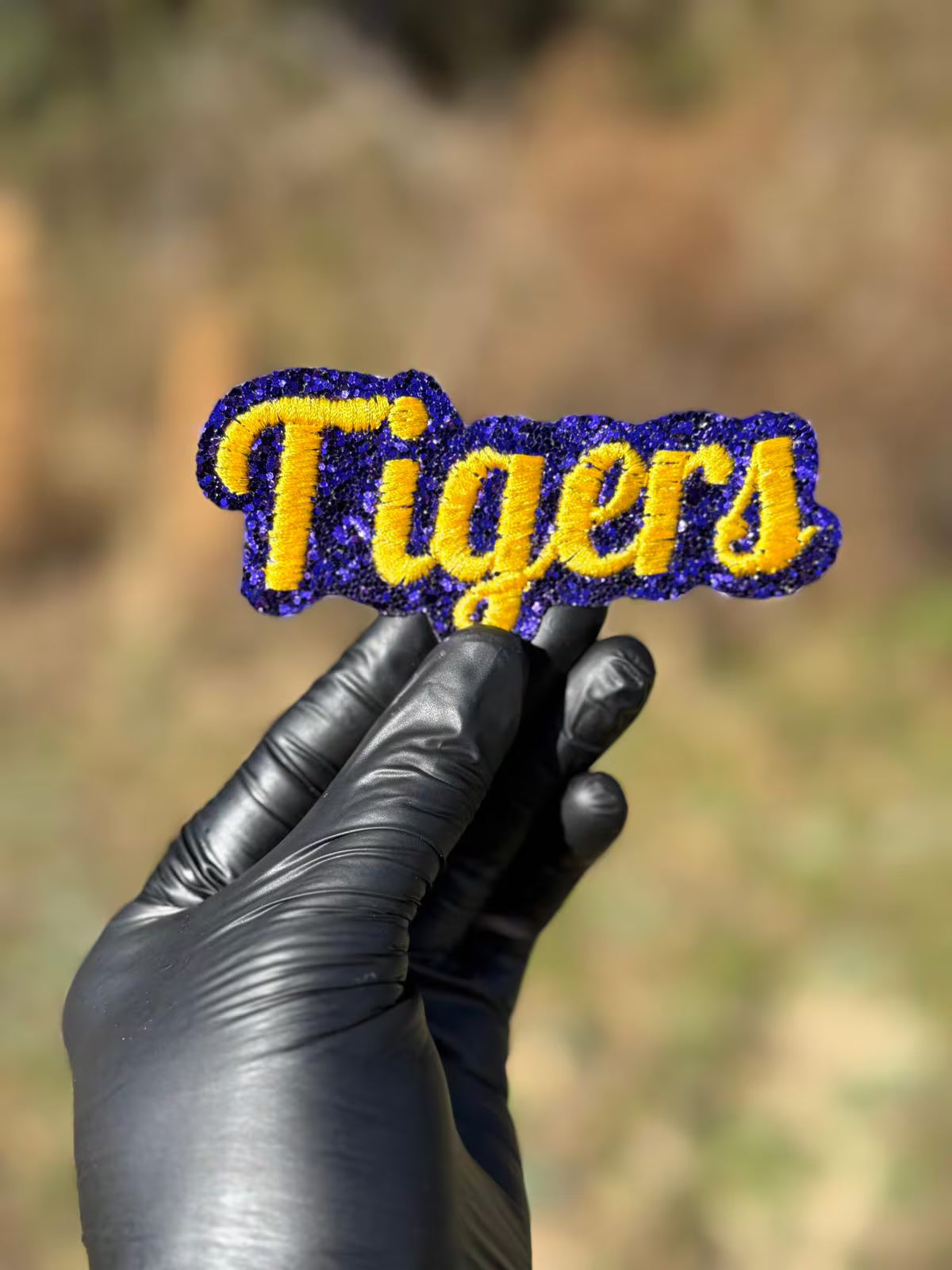 Purple & Gold Tiger Script Patch