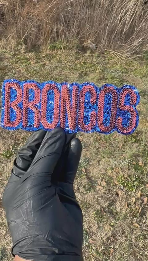 Sequin Broncos Mascot Sports Patch